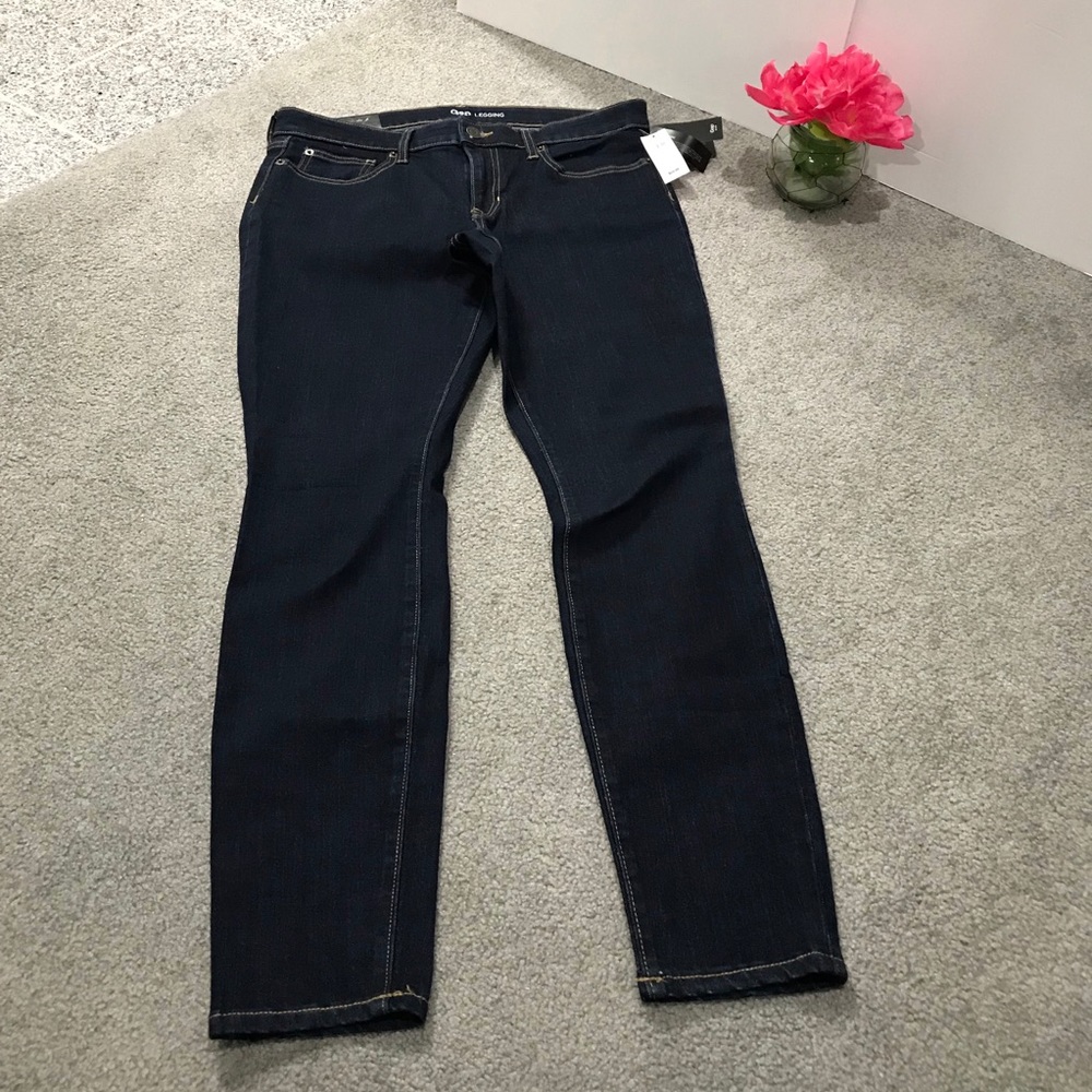 NWT GAP Denim Women's Size 10/30 Legging Jeans Mid Rise Stretch Dark Wash‎ $60